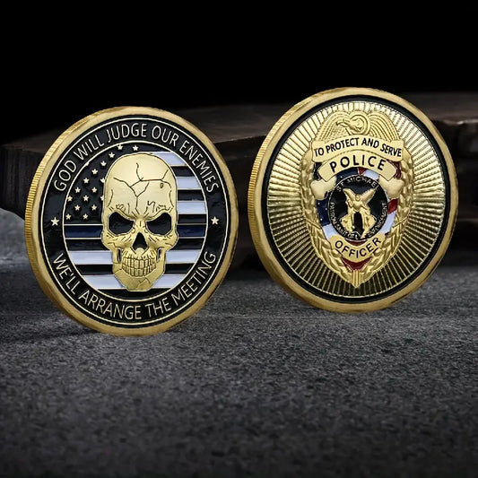 God Will Judge Our Enemies - Police Officer Challenge Coin